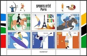 Mini Sheet, Summer Olympic Games - Paris 2024, Guinea,  , Olympic Games, Sports
