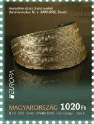 Stamp, Gold Plated Bronze Neck Collar, Hungary,  , Archaeology, C.E.P.T. / Europe, Jewelery