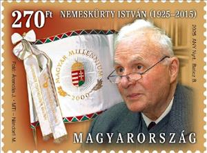 Stamp, István Nemeskürty, Historian, Hungary,  , Authors, Famous People, Flags, Historians, Literary People (Poets and Writers), Literature