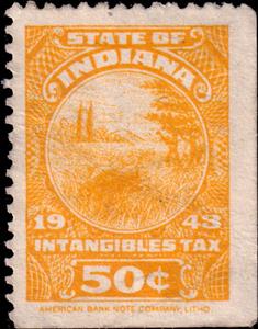 Stamp, Intangibles tax (1943 : 000.50), Indiana (IN),  , Seals (Emblems)