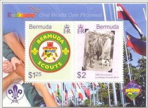 Souvenir Sheet, Souvenir Sheet of 2, Bermuda,  , Scouting