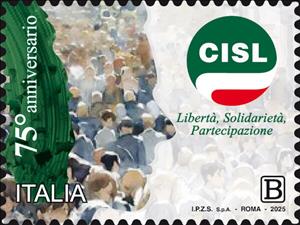 Stamp, Italian Confederation of Trades Unions (CISL) 75 Years, Italy,  , Anniversaries and Jubilees, Labour Organisations