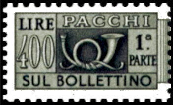 Stamp, Post Horn - Wmk, stars II - 2nd issue - 1st part, Italy,  , Musical Instruments, Post Horns, Postal Services
