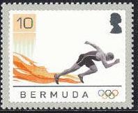 Stamp, Running, Bermuda,  , Sport, Olympic Games