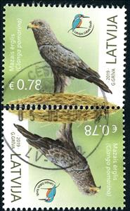 Tete-Beche, Fund for Nature - Lesser Spotted Eagle (Clanga pomarina), Latvia,  , Animals (Fauna), Birds, Birds of Prey, Eagles, Seals (Emblems)