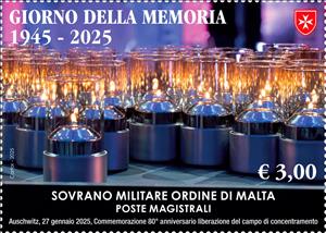 Stamp, Liberation of Concentration Camps, 80 Years, Malta, Sovereign Military Order of,  , Lamps and Candles, Second World War