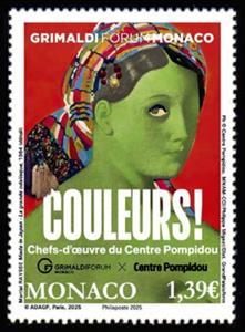 Stamp, Art Exposition Colors : Masterpieces of the Pompidou Center, Monaco,  , Art