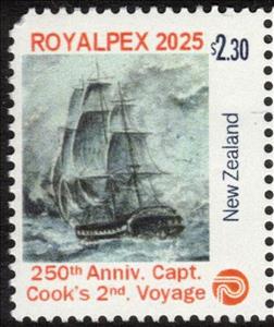 Stamp, 250th Anniversary Captain Cook's 2nd Voyage, New Zealand,  , Sailing Ships, Ships