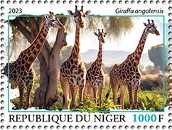 Stamp, Giraffa angolensis, Niger,  , Animals (Fauna), Giraffes, Mammals