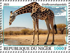 Stamp, Giraffa camelopardalis, Niger,  , Animals (Fauna), Giraffes, Mammals