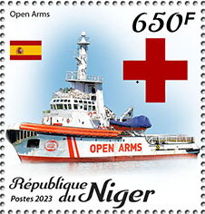 Stamp, Open Arms, Niger,  , Red Cross and Red Crescent, Rescue Services, Rescue Squads