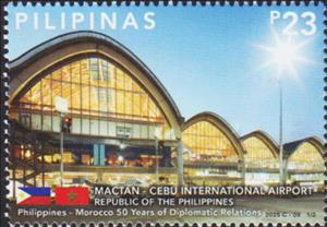 Stamp, Mactan-Cebu International Airport, Philippines, Philippines,  , Airports, Anniversaries and Jubilees, Diplomacy, Joint Issues