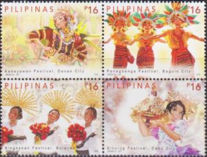 Se-tenant, Philippine Festivals, Philippines,  , Festivals