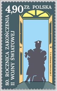 Stamp, End of World War II, 80 Years, Poland,  , Anniversaries and Jubilees, Second World War