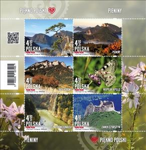 Mini Sheet, The Beauty of Poland, Poland,  , Butterflies and Moths, Landscapes, Mountains