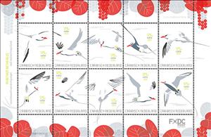 Mini Sheet, red-billed tropicbird (Phaethon aethereus), Saba,  , Birds