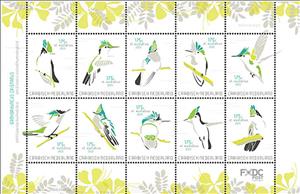 Mini Sheet, Antillean crested hummingbird (Orthorhyncus cristatus), Saint Eustatius,  , Birds