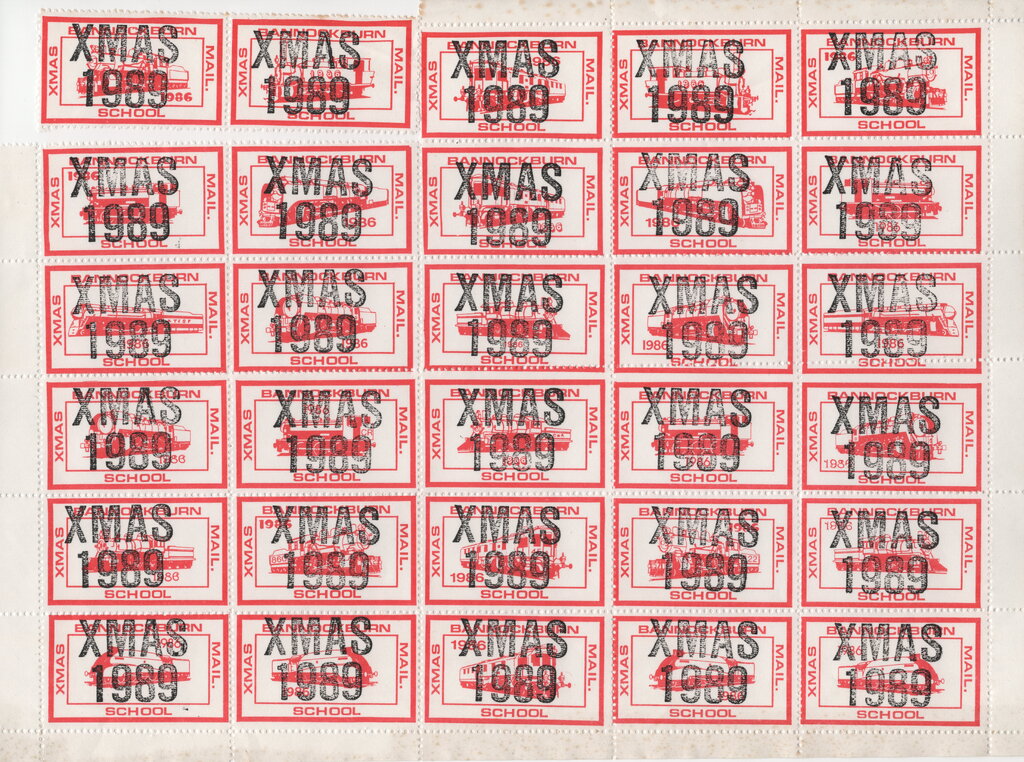 "XMAS 1989" overprint on 1986 Locomotives