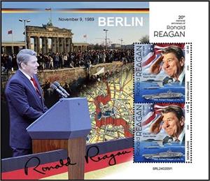 Souvenir Sheet, 20th Anniversary of the Death of Ronald Reagan, Sierra Leone,  , Anniversaries and Jubilees, Politicians