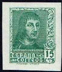 Stamp, Ferdinand the Catholic, Spain,  , Famous People, Heads of State, Kings, Men, Royalty