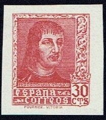Stamp, Ferdinand the Catholic, Spain,  , Famous People, Heads of State, Kings, Men, Royalty