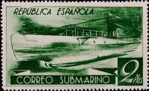 Stamp, Submarine Mail, Spain,  , Sea, Submarines
