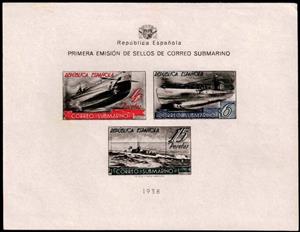 Stamp, Submarine Mail, Spain,  , Sea, Submarines