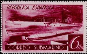 Stamp, Submarine Mail, Spain,  , Sea, Submarines