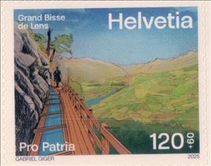 Stamp, Grand Bisse de Lens, Switzerland,  , Water, Water works