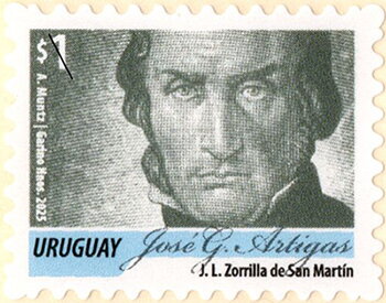 Stamp, José Gervasio Artigas (1764-1850) - Dated "2025", Uruguay,  , Famous People, Generals, Heroes, Independency Activists, Men, Military Officers, Politicians, Statesmen