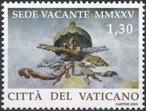 Stamp, Sede Vacante : Pavilion of the Apostolic See, Vatican City,  , Art, Popes