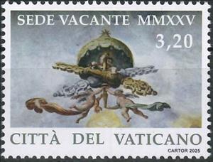 Stamp, Sede Vacante : Pavilion of the Apostolic See, Vatican City,  , Art, Popes