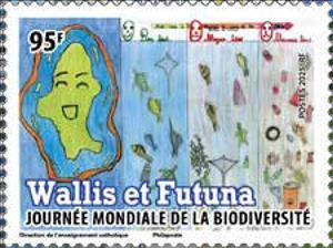 Stamp, International Day of Biodiversity, Wallis and Futuna,  , Environment Protection, Maps