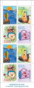 Booklet Pane, Children's Åland : Artworks (, Åland Islands,  , Art, Children, Dogs, Fishes, Hedgehogs
