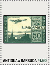 Stamp, World History of Aviation Switzerland, Antigua and Barbuda,  , Aviation