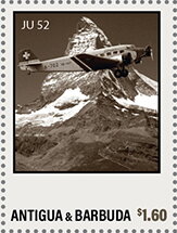 Stamp, World History of Aviation Switzerland, Antigua and Barbuda,  , Aviation
