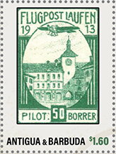 Stamp, World History of Aviation Switzerland, Antigua and Barbuda,  , Aviation