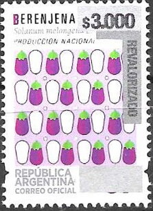 Berenjena (aubergine) - Solanum melongena, Surcharged