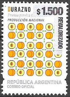Durazno (peach) - Prunus persica, Surcharged