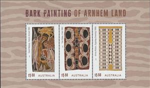 Souvenir Sheet, Bark Paintings of Arnhem Land, Australia,  , Art