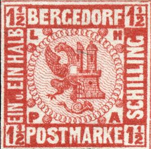 Stamp, Coat of Arms, Bergedorf,  , Coats of Arms