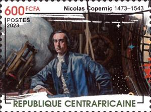 Stamp, 550th Anniversary of the Birth of Nicolaus Copernicus, Central African Republic,  , Anniversaries and Jubilees, Astronomers, Famous People