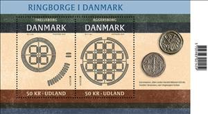 Souvenir Sheet, Ringforts of Denmark, Denmark,  , Archaeology, C.E.P.T. / Europe, Fortresses / Strongholds
