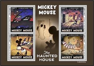 Mini Sheet, The Haunted House, Djibouti,  , Cartoons, Movies