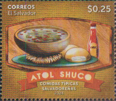 Stamp, Alote Loco, El Salvador,  , Gastronomy