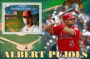 Souvenir Sheet, Baseball - Albert Pujols, Guinea,  , Baseball, Famous People, Sports