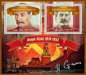 Mini Sheet, Joseph Stalin, Guinea,  , Dictators, Famous People, Heads of State, Revolutionaries