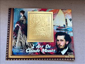 Souvenir Sheet, Olympic Games in Paris - Claude Monet, Guinea,  , Famous People, Olympic Games, Painters, Paintings, Sports
