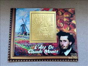 Souvenir Sheet, Olympic Games in Paris - Claude Monet, Guinea,  , Famous People, Olympic Games, Painters, Paintings, Sports