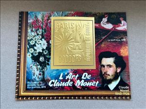 Souvenir Sheet, Olympic Games in Paris - Claude Monet, Guinea,  , Famous People, Olympic Games, Painters, Paintings, Sports